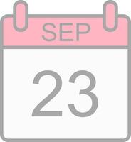 September Line Filled Light Icon vector