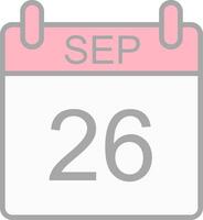 September Line Filled Light Icon vector