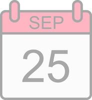 September Line Filled Light Icon vector