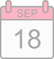 September Line Filled Light Icon vector