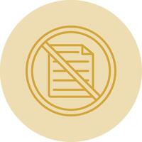 Prohibited Sign Line Yellow Circle Icon vector