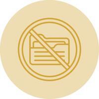 Prohibited Sign Line Yellow Circle Icon vector