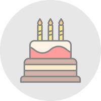 Cake Line Filled Light Icon vector