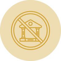 Prohibited Sign Line Yellow Circle Icon vector