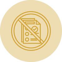 Prohibited Sign Line Yellow Circle Icon vector