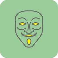 Mask Filled Yellow Icon vector