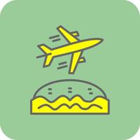 Biplane Filled Yellow Icon vector