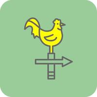 Chicken Filled Yellow Icon vector