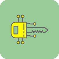 Digital Key Filled Yellow Icon vector