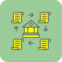 Distributed Ledger Filled Yellow Icon vector