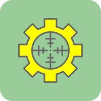Factory Pollution Filled Yellow Icon vector