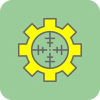 Factory Pollution Filled Yellow Icon vector