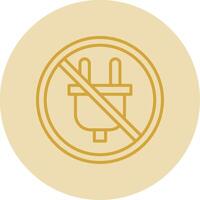 Prohibited Sign Line Yellow Circle Icon vector