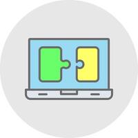 Puzzle Line Filled Light Icon vector