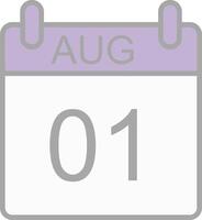 August Line Filled Light Icon vector