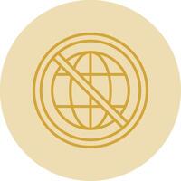 Prohibited Sign Line Yellow Circle Icon vector