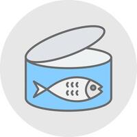 Tuna Line Filled Light Icon vector