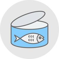 Tuna Line Filled Light Icon vector