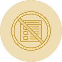 Prohibited Sign Line Yellow Circle Icon vector