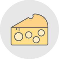 Cheese Line Filled Light Icon vector