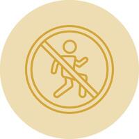 Prohibited Sign Line Yellow Circle Icon vector