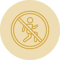 Prohibited Sign Line Yellow Circle Icon vector