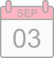 September Line Filled Light Icon vector