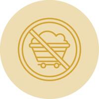 Prohibited Sign Line Yellow Circle Icon vector