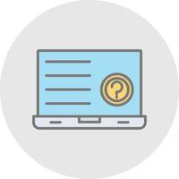 Question Line Filled Light Icon vector