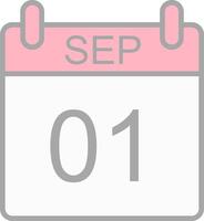 September Line Filled Light Icon vector