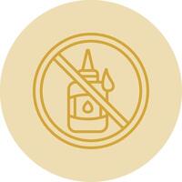 Prohibited Sign Line Yellow Circle Icon vector