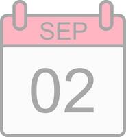 September Line Filled Light Icon vector