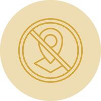 Prohibited Sign Line Yellow Circle Icon vector
