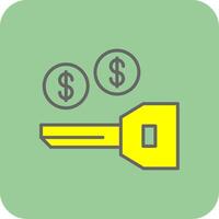 Key To Success Filled Yellow Icon vector