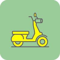 scooter lleno amarillo icono vector