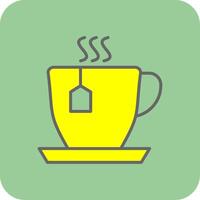 Cup Of Tea Filled Yellow Icon vector