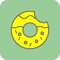 Donut Filled Yellow Icon vector