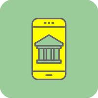 Mobile Banking Filled Yellow Icon vector