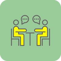 Business Meeting Filled Yellow Icon vector