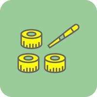 Sushi Filled Yellow Icon vector