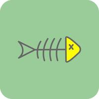 Fish Skeleton Filled Yellow Icon vector