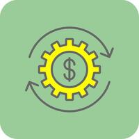 Money Working Filled Yellow Icon vector
