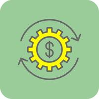 dinero trabajando lleno amarillo icono vector