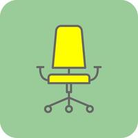 Office Chair Filled Yellow Icon vector