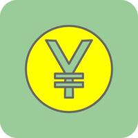 Yen Coin Filled Yellow Icon vector