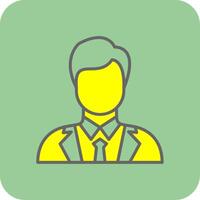 Business Man Filled Yellow Icon vector