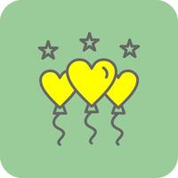 Balloons Filled Yellow Icon vector