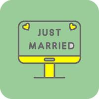 Just Married Filled Yellow Icon vector