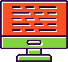 Computer filled Design Icon vector