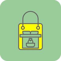 Gift Bag Filled Yellow Icon vector